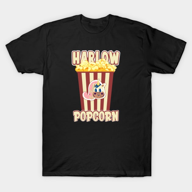 Harlow And Popcorn Funny Popcorn The Pony T-Shirt by Selva_design14